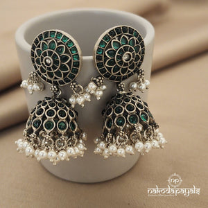 Greeny Floral Guttapusalu Jhumka (J5360)