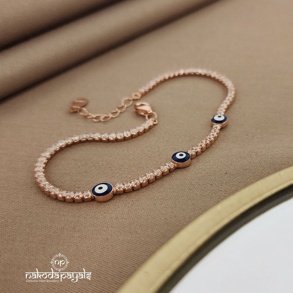 Triple Evil Eye Rosegold Bracelet (Br1417)