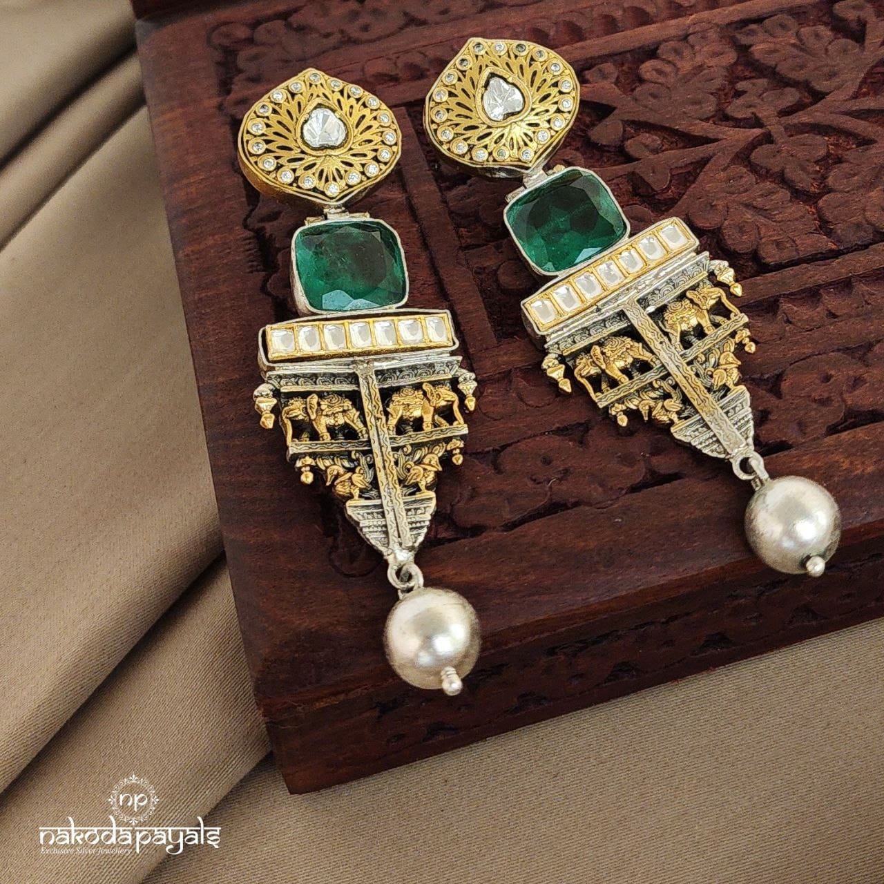Emerald Dual Tone Chandbali (DT1020)