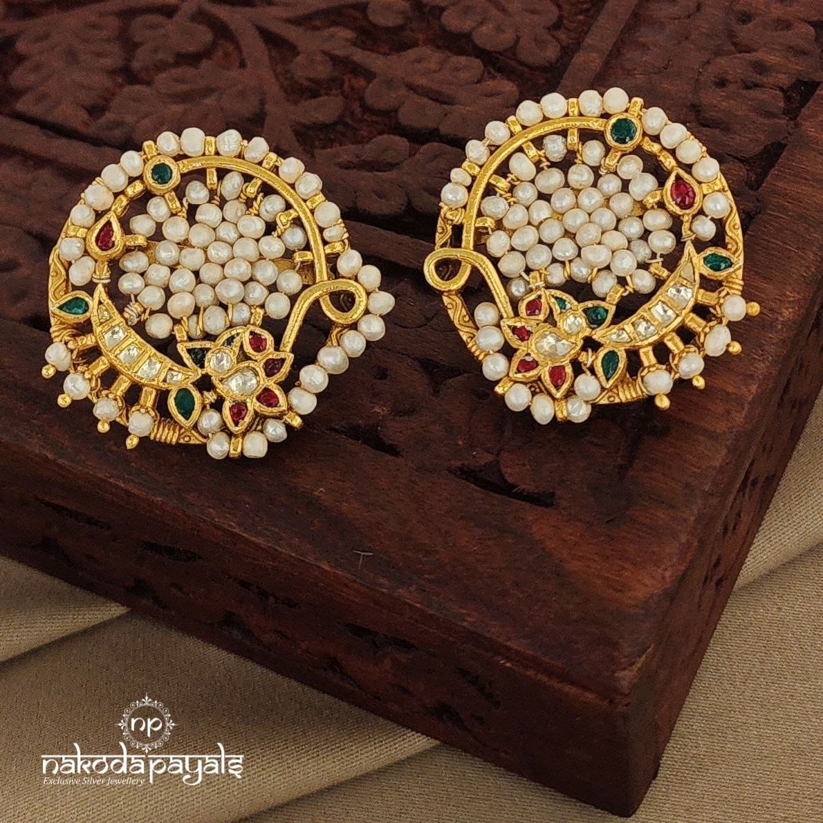 Kundan Pearled Studs (Ge7174)