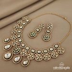 Gorgeous Emerald Drop Neckpiece with Earring (Gn1033)