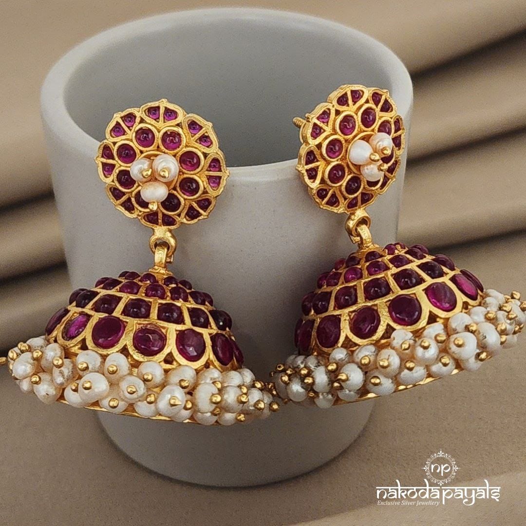 Traditional Kempu Jhumka (Ge7153)