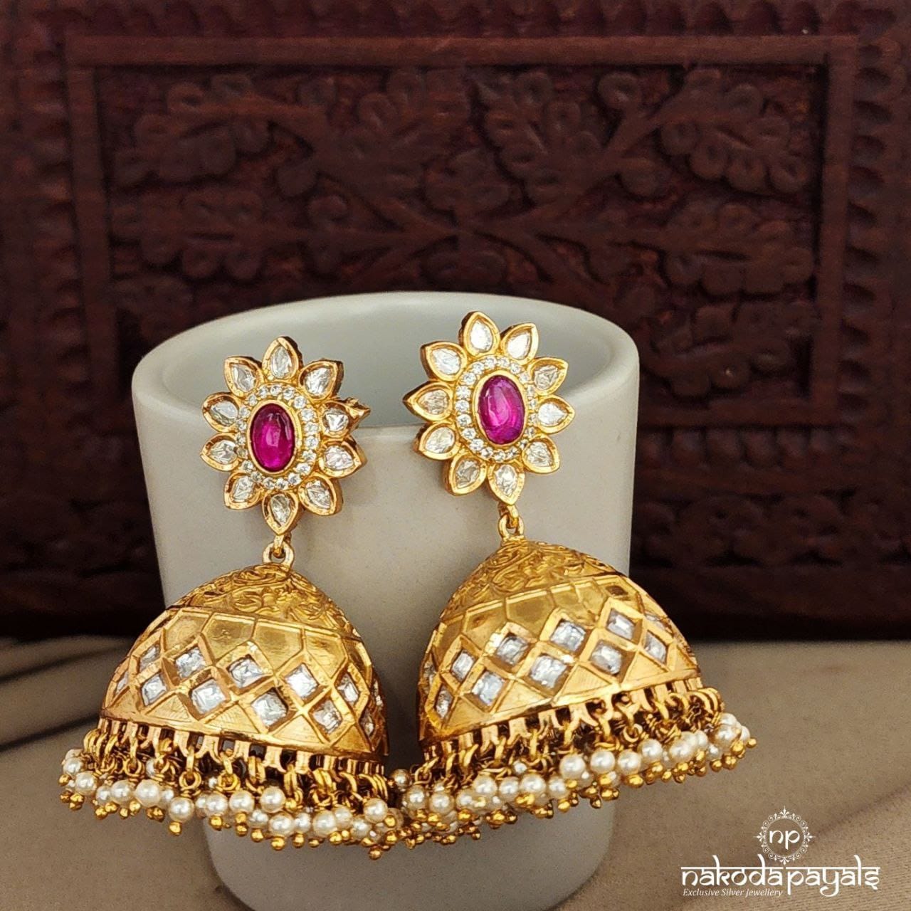 Floral Polki Jhumka (Ge7150)