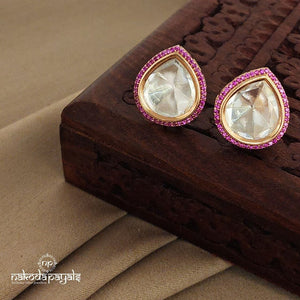 Polki Rose gold Studs (Ge7144)