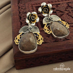 Smoky quartz with Flower Dual Tone Chandbali (DT1034)