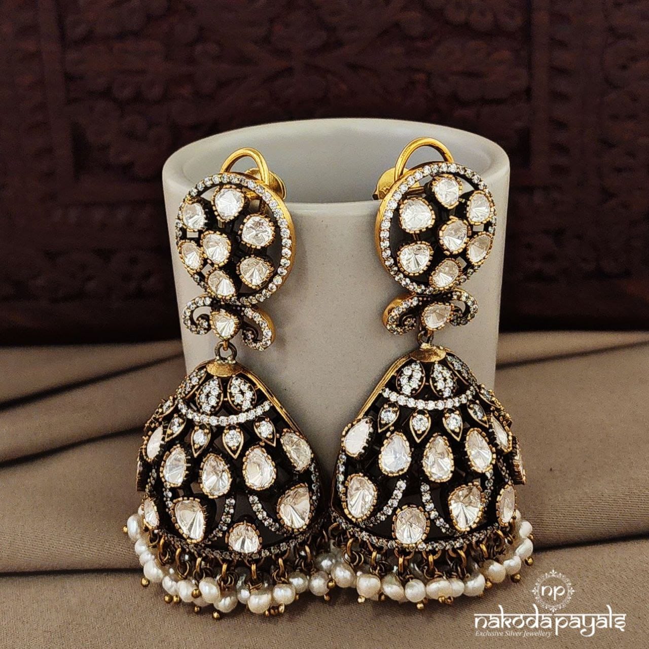 Marvelous Moissanite Half Jhumka (Ge7212)