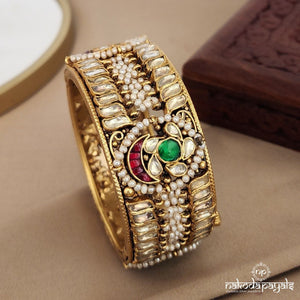 Gorgeous Floral Kundan Openable Screw Kada Single (2.4) (Gk2490)