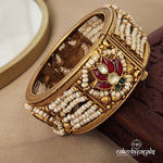 Kundan Lotus Openable Screw Kada Single (2.4)  (Gk2489)