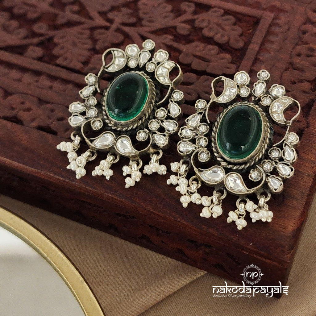 Emerald Kundan Chandbali (C8865)