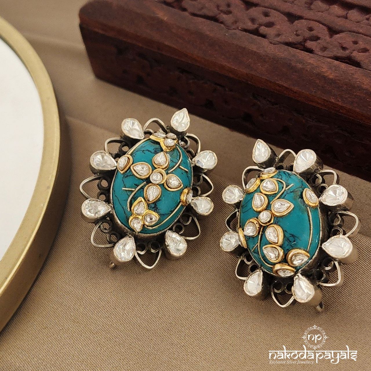 Turquoise with Meenakaari Studs (S8993)