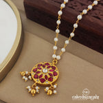 Floral Kundan Pearled Long Neckpiece (Gn1054)