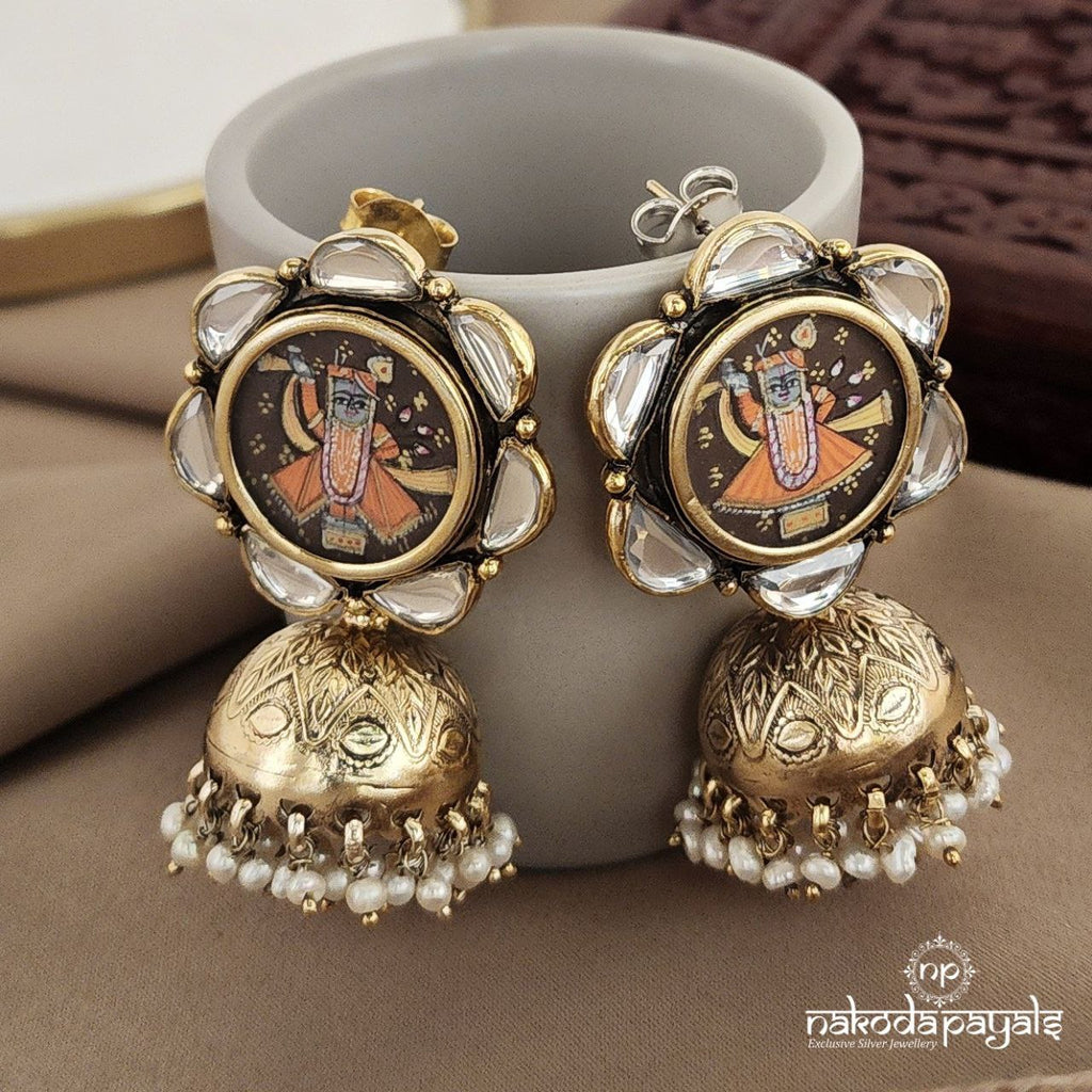 Painted Krishna Jhumka (Ge7314)