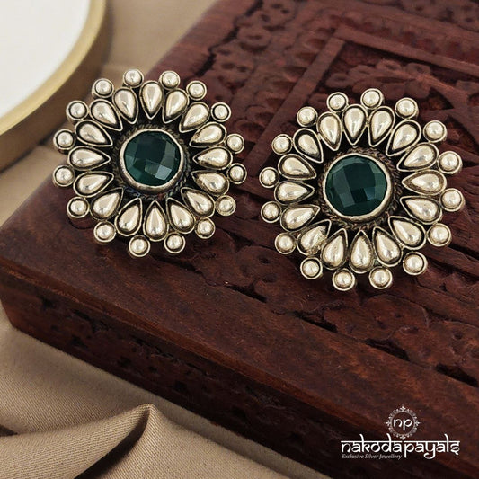 Emerald Floral Studs (S8997)