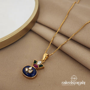 Kundan with Lapis lazuli Long Neckpiece (Gn1073)