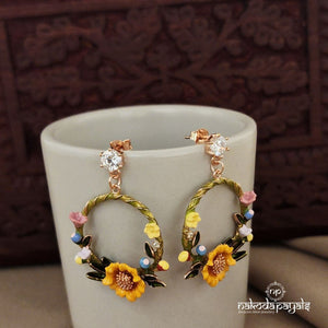 Sunflower Fantasy Rosegold Earrings (St2309)