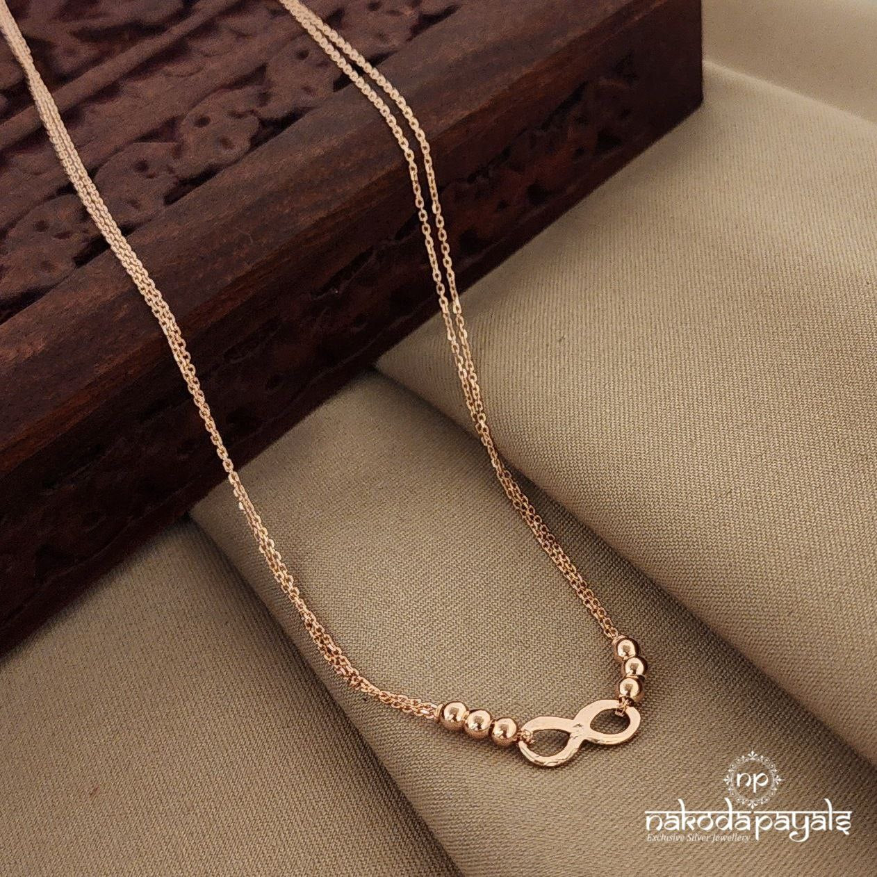 Double layered infinity Rosegold Neckpiece (St2318)