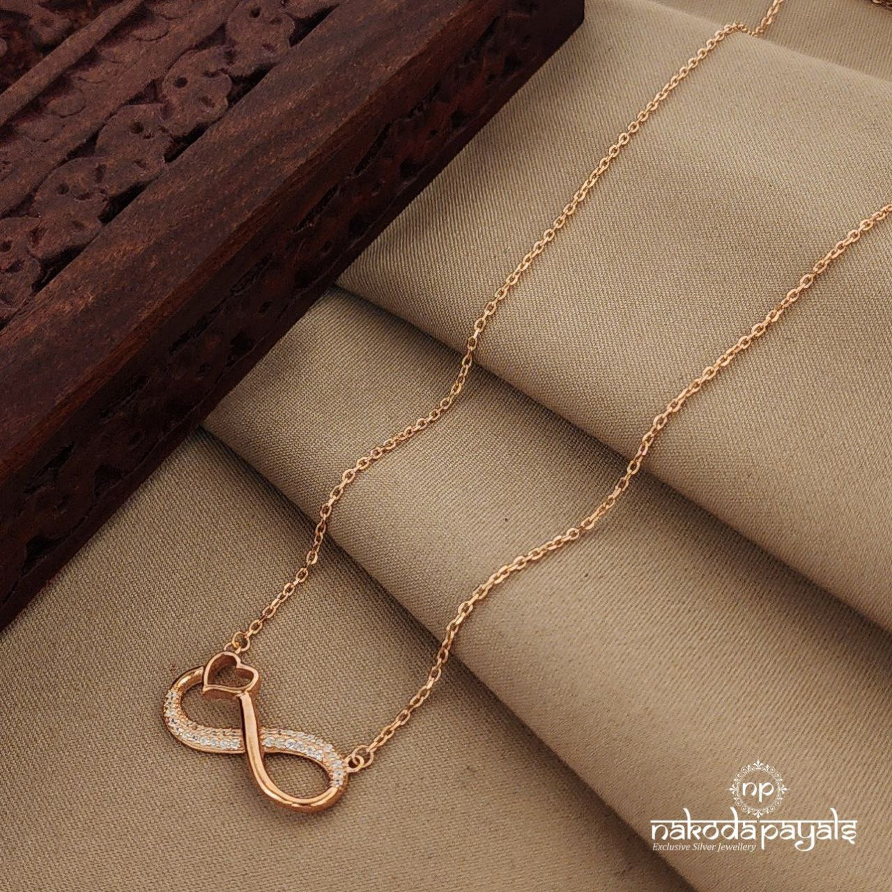 Infinity with Heart Rosegold Neckpiece (St2315)