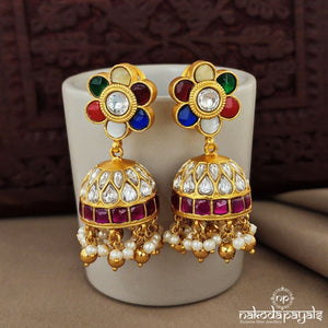 Navarathna Floral Jhumka (Ge7319)