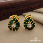 Greeny Kundan Mini Mango Studs (Ge7320)