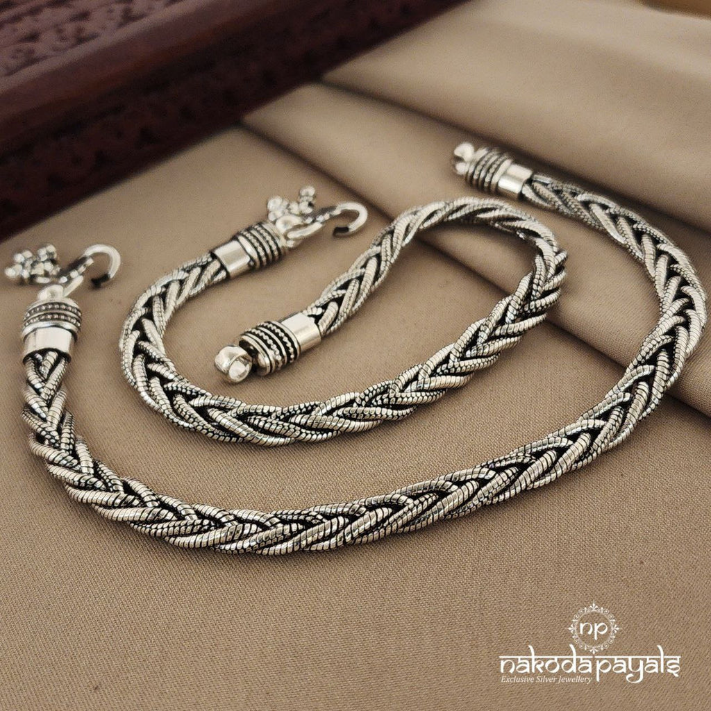 Braided Oxidised Anklet (A5006)