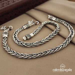 Braided Oxidised Anklet (A5006)