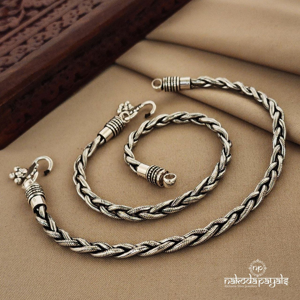 Braided Oxidised Anklet (A5003)