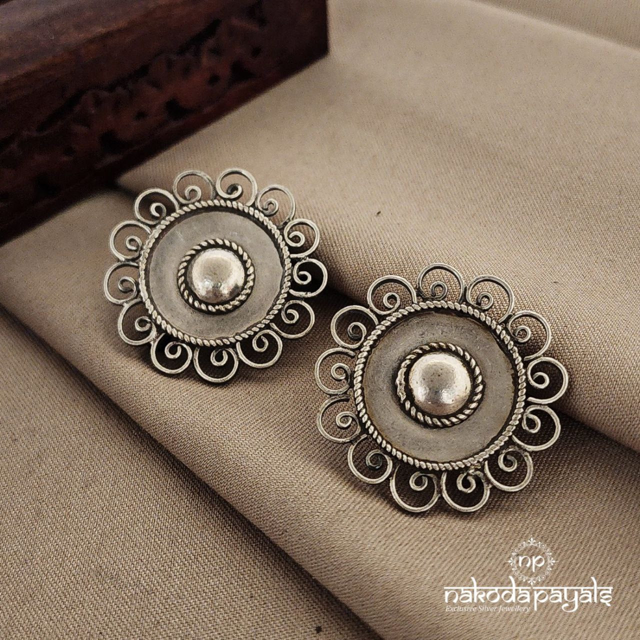 Circular Floral Tribal Studs (S9005)