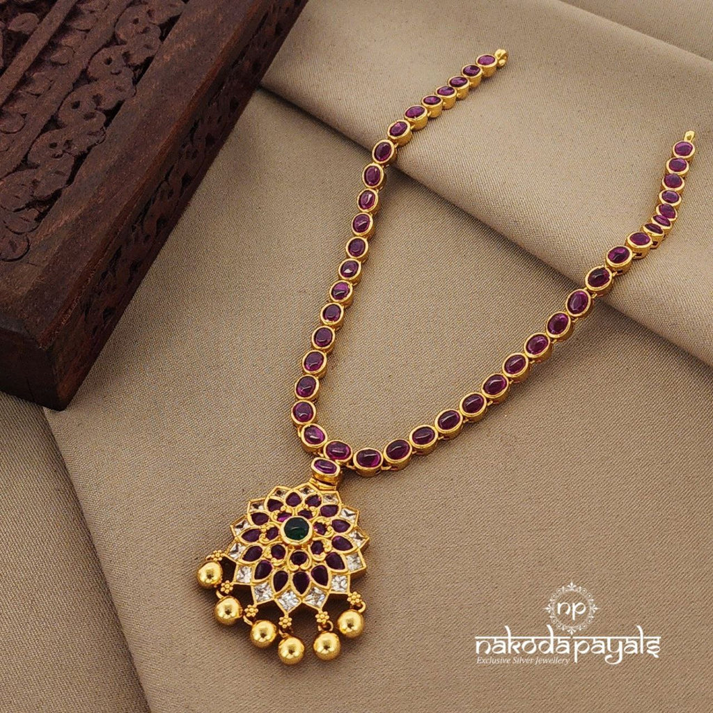 Ruby Floral Short Neckpiece (Gn1083)