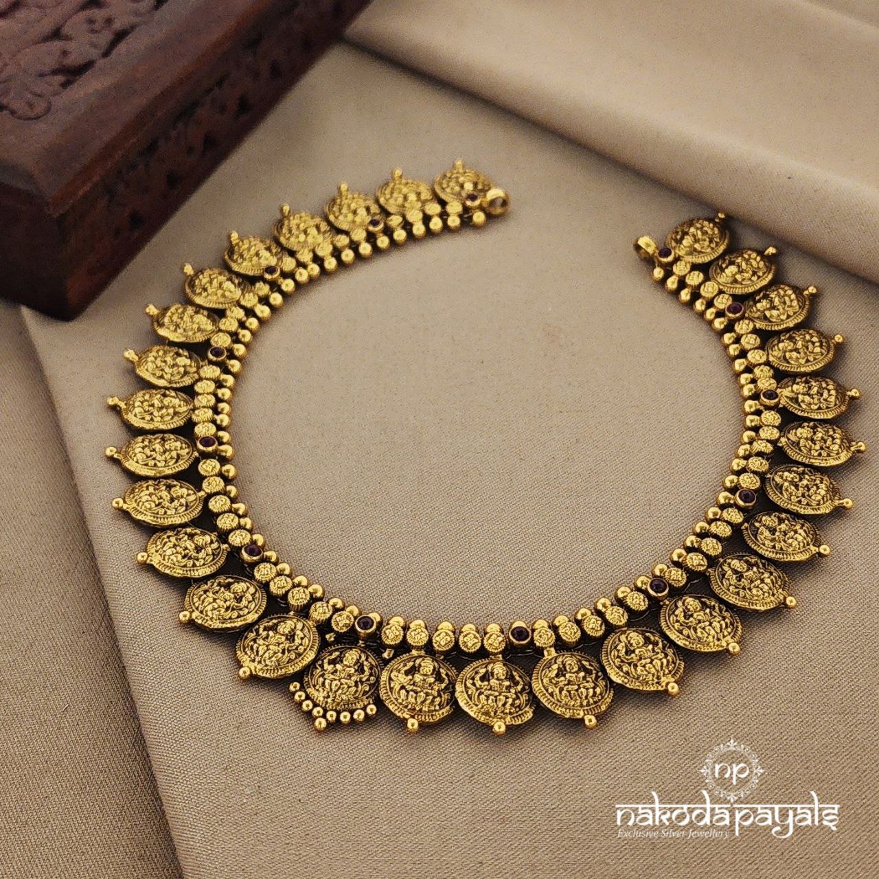 Coined Lakshmi Short Neckpiece (Gn1086)