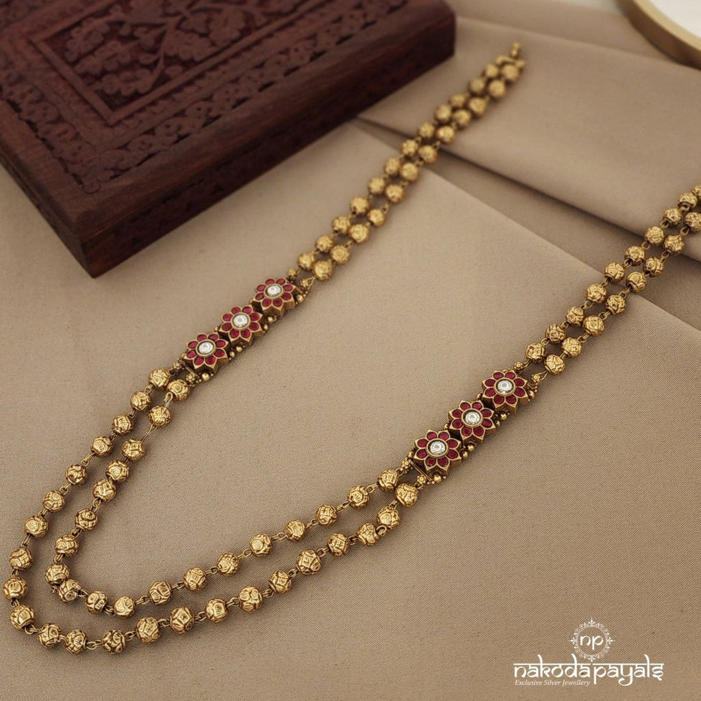 Floral Kundan Long Neckpiece (Gn1099)