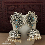 Floral Turquoise Jhumka (J5411)