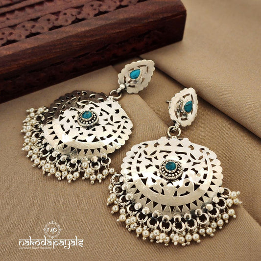 Turquoise Chandbali (C8950)