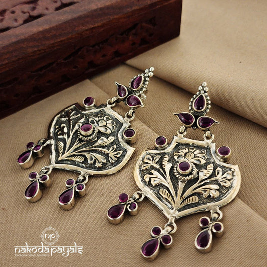 Triple Drop Floral Chandbali (C8937)