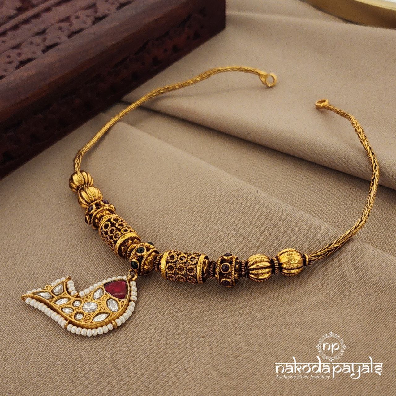 Fish Kundan Short Neckpiece (Gn1108)