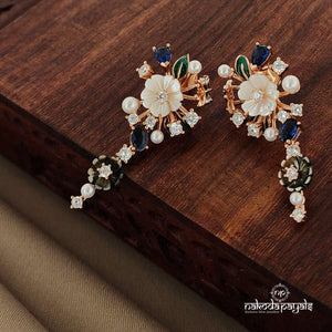 Gorgeous Floral MOP Rosegold Earrings (St2358)