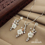 Floral Mop Neckpiece with Earrings (St2385)