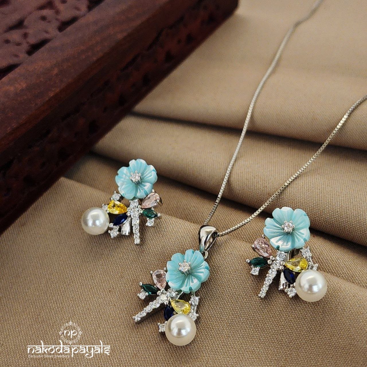 Dragon Fly MOP Neckpiece with Earrings (St2362)