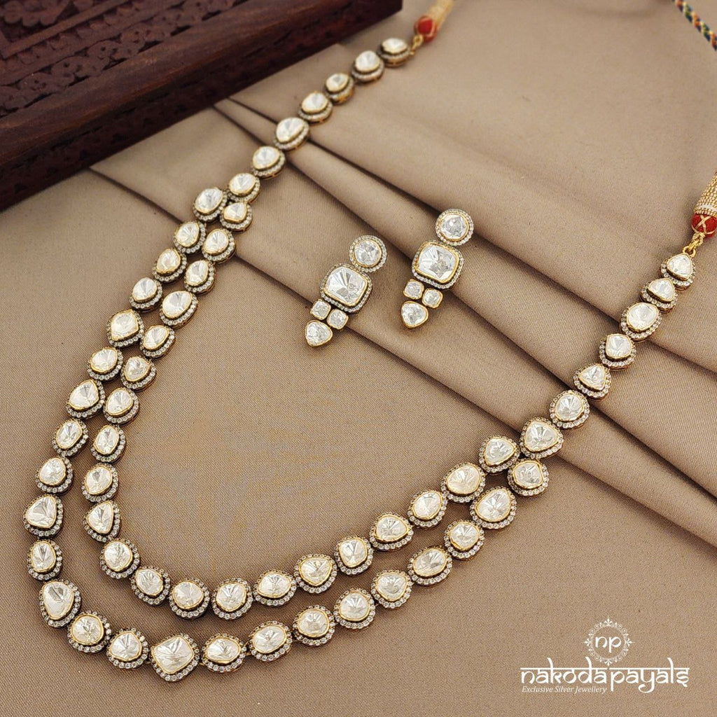 Double layered Moissanite Long Neckpiece (Gn1129)