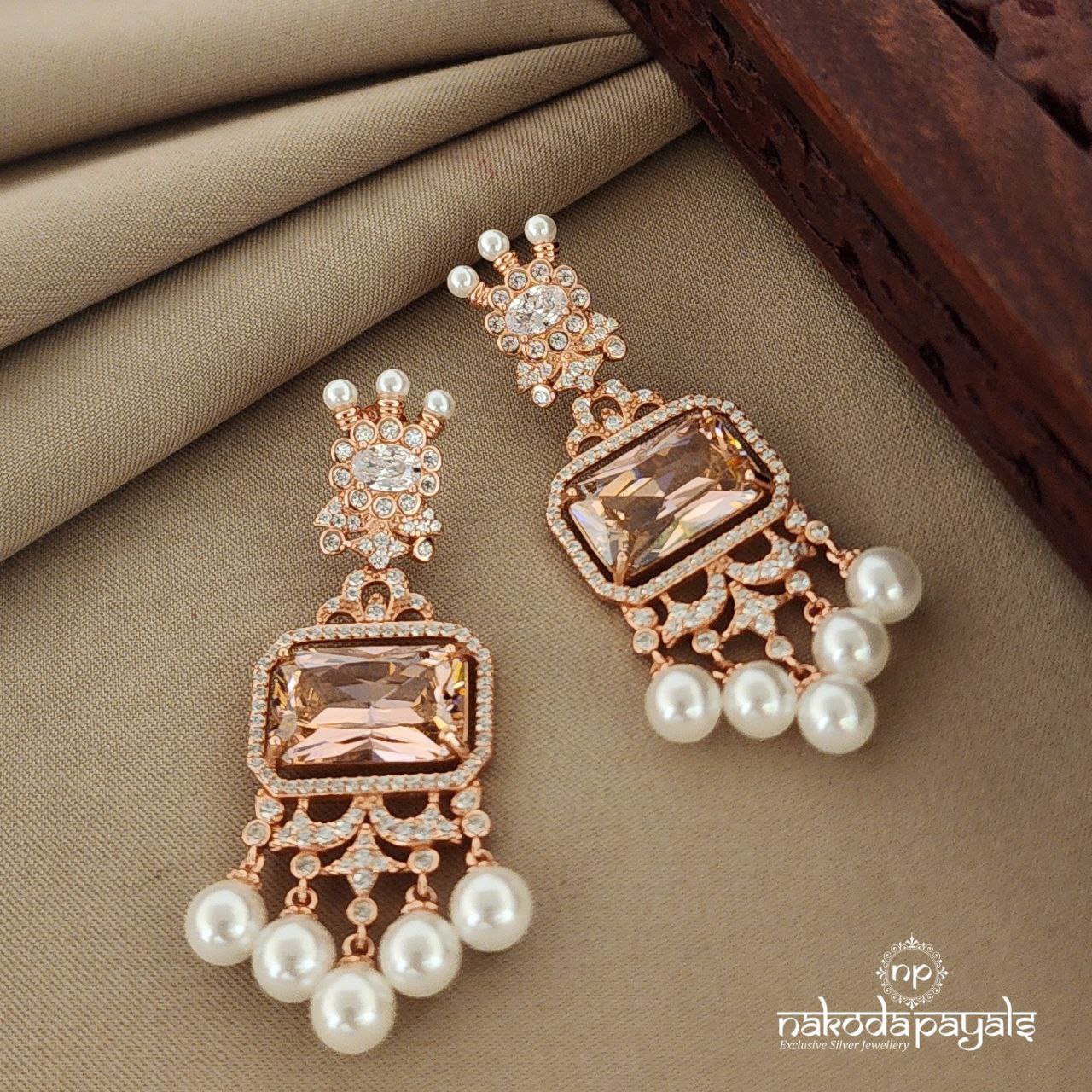 Rosegold Gorgeous Pinkish Earrings (St2402)