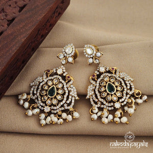 Duo Peacock Moissanite Chandbali (Ge7343)