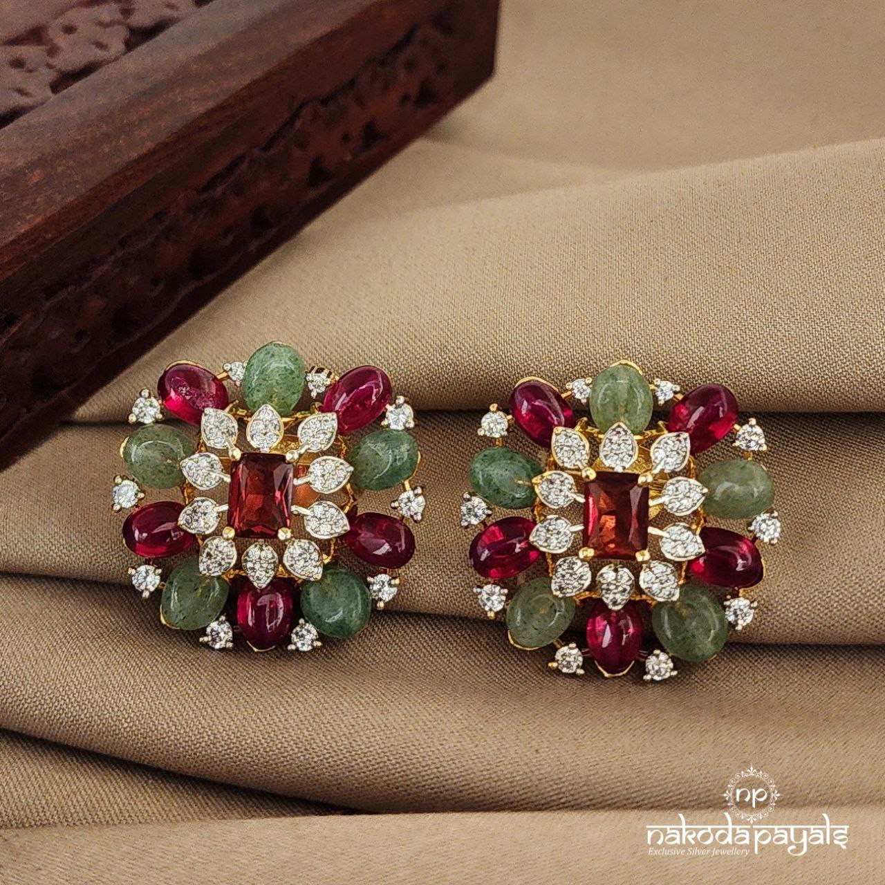 Red And Green Studs (Ge7357)