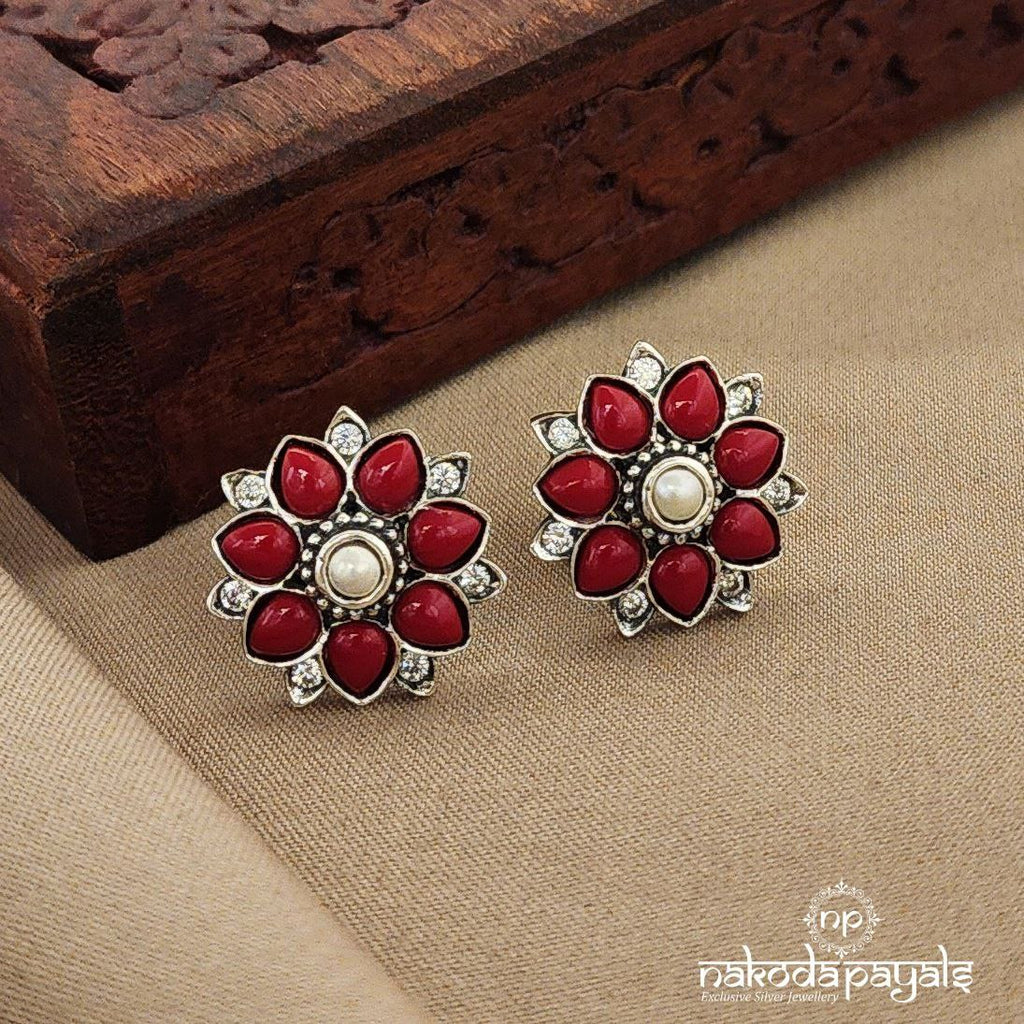 Coral Floral Studs (S9040)