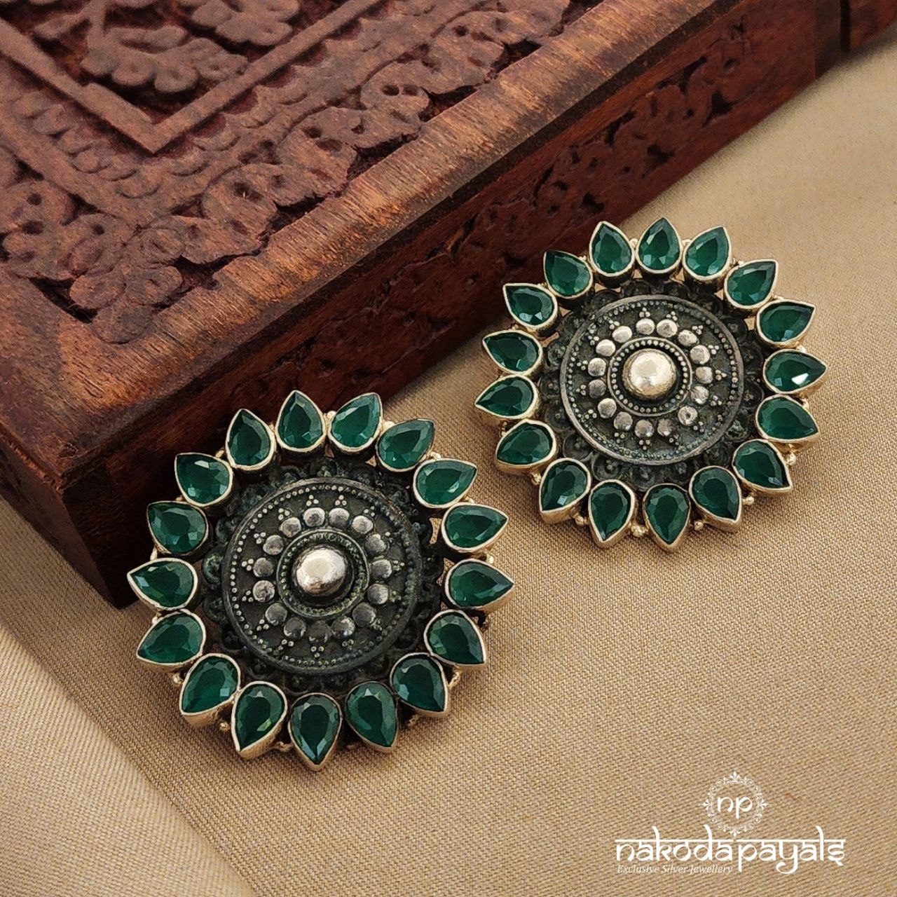 Greeny Floral Studs (S9068)