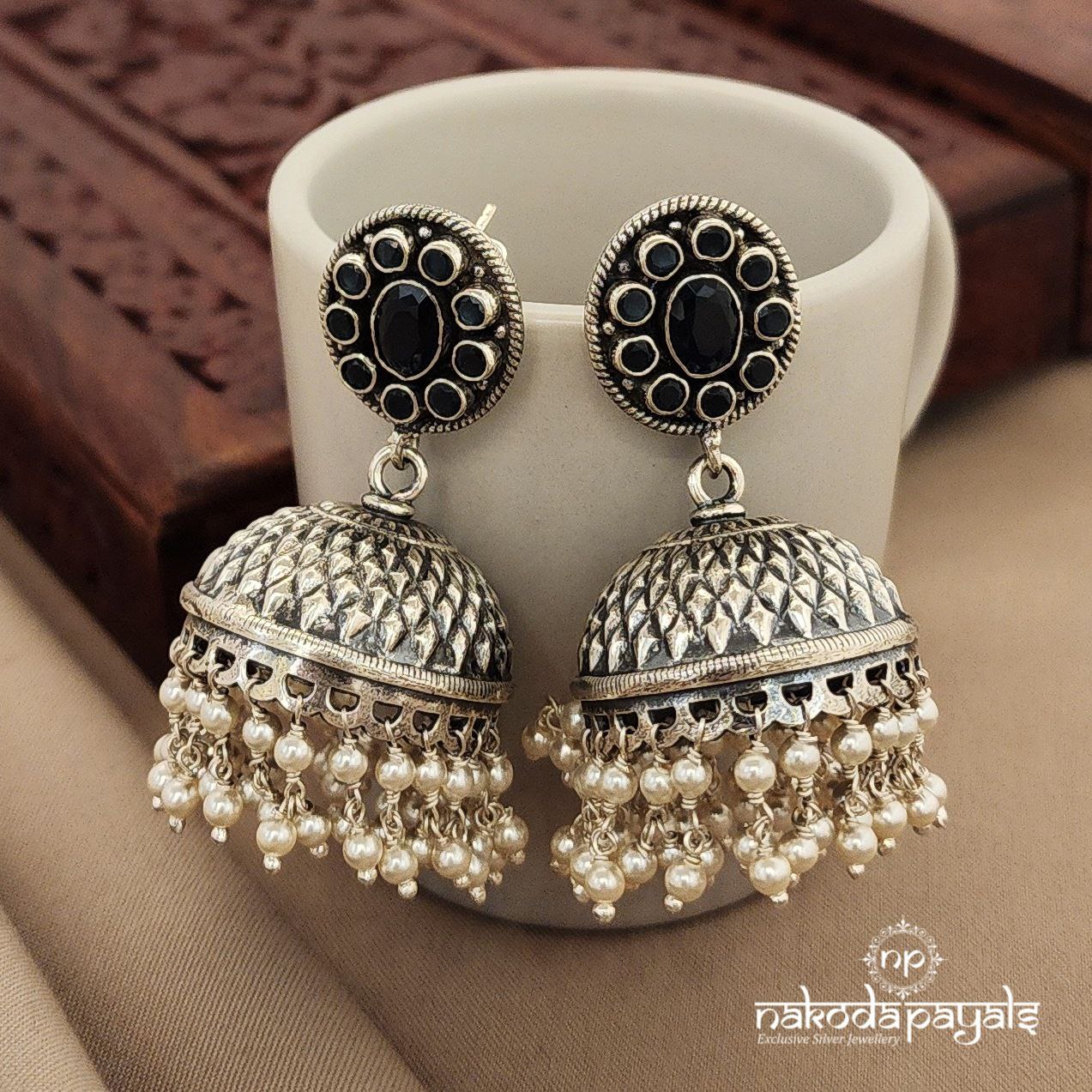 Dark Blue Guttapusalu Jhumka (J5465)