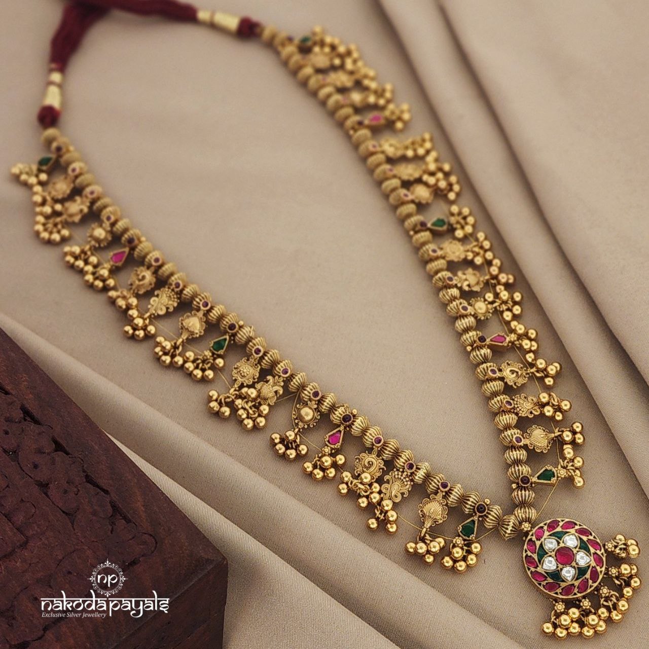 Saaj Kundan Floral Long Neckpiece (Gn1153)