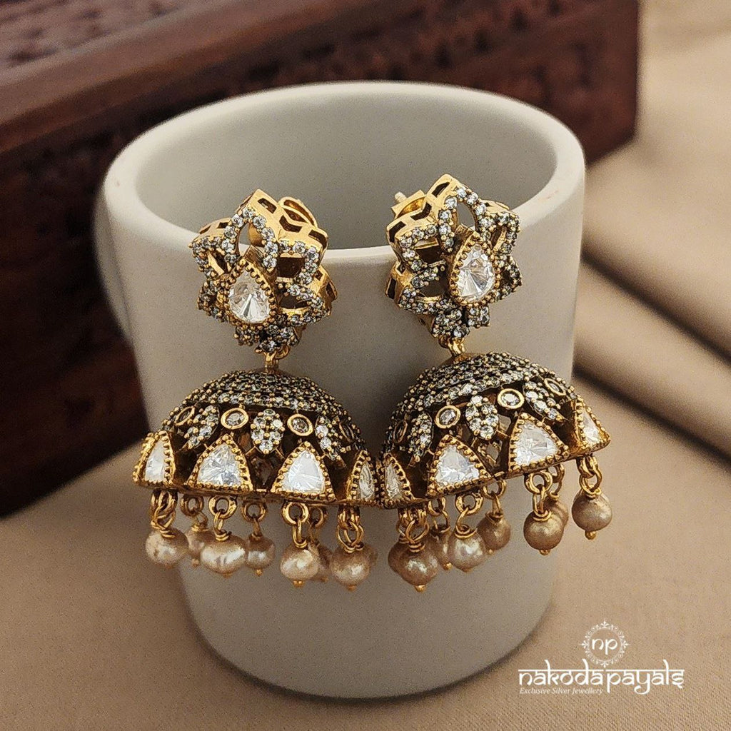 All white Moissanite Jhumka (Ge7383)