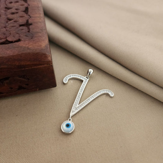 Evil Eye Alphabet V Pendant (P2202)