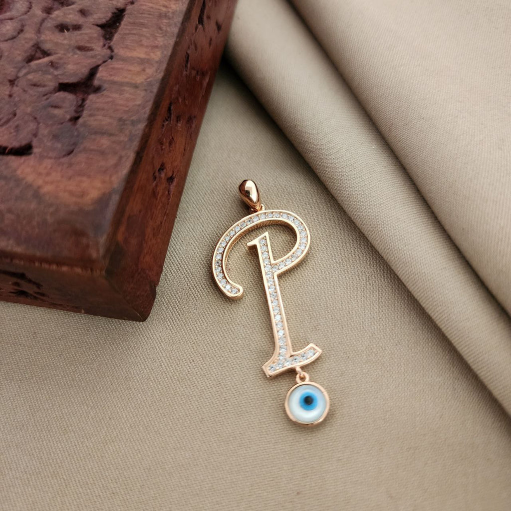 Rosegold Evil Eye Alphabet P Pendant (P2214)