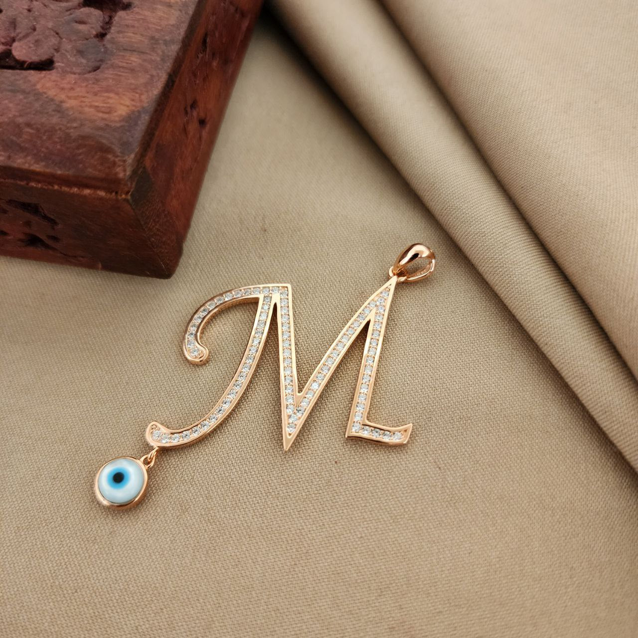 Rosegold Evil Eye Alphabet M Pendant (P2221)