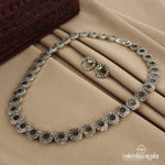 Circular Marcasite Short Neckpiece with Earrings (N9347)